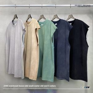 2025 पुरुषों के यूरोपीय और अमेरिकी फैशन ब्रांड कैजुअल वॉस्टकोट स्लीवलेस 250 जी धोने पानी गर्मियों की पुरानी शैली बनियान - Product Image 3