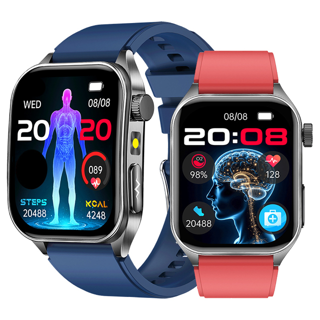 New E810 Smart Watch ECG Body Temperature Heart Rate Sleep Sedentary Reminder Health Tracker Fitness Smartwatch with Flashlight