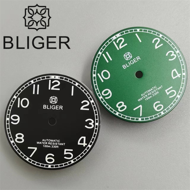Bliger Custom Watch Dial Stylish 29mm Dial for Watches Black Green Blue Available Perfect Fit for Miyota DG Series & PT5000