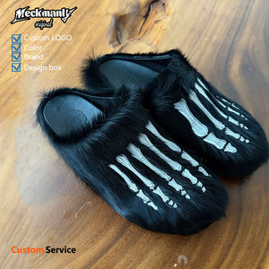 Wholesale of men's and women's cork fur slippers, printed embroidery, and leather slippers for external wear in the factory - Product Image 6