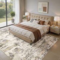 Tapis extra large moderne abstrait en polyester doux, lavable et antidérapant pour salon, chambre à coucher, décoration intérieure