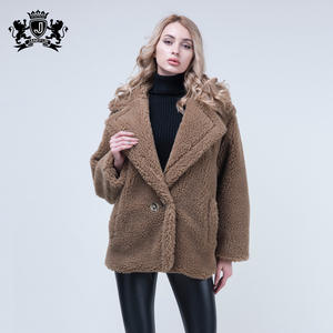 गर्म बिक्री वास्तविक मेमने फर शेपस्किन लंबे कोट महिलाओं/महिलाओं की भेड़ की त्वचा शियरलिंग - Product Image 5