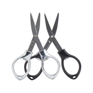 Tijeras de pesca plegables en forma de ocho, cuchillas de acero inoxidable, mango plateado, compactas y duraderas para uso en exteriores - Product Image 1