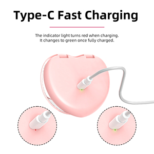 Dễ thương màu hồng trái tim mini xách tay gương cầm tay du lịch trang điểm gương hai mặt Magnifying nhỏ moq Túi gương - Product Image 5