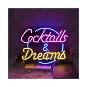 Wall Art Cocktails Dreams Neon Store Sign Led Sign Neon For Wall Bedroom