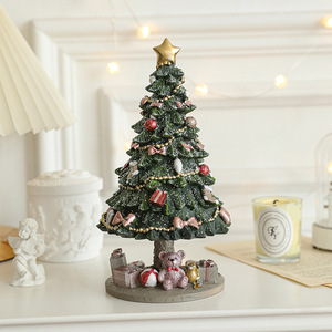Resin <b>Mini</b> <b>Christmas</b> <b>Tree</b> Tabletop Ornaments, Small Xmas <b>Tree</b> Figurines Scene Decor for Window Display Home Desktop Holiday Gift - Product Image 3