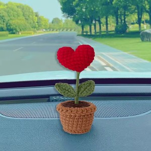 Handmade Malha Flower <span class=keywords><strong>Pot</strong></span> Vermelho Coração Shaped Knit Potted <span class=keywords><strong>Plant</strong></span> para Presentes Dia Dos Namorados <span class=keywords><strong>Home</strong></span> Desktop <span class=keywords><strong>Decor</strong></span> - Product Image 5