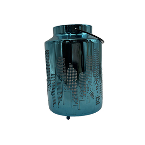 Mộc Mạc trang trại đèn lồng trang trí nội thất mạ điện màu xanh phong cách đèn lồng cho phòng khách lò sưởi lớp phủ hoặc nhà bếp bàn ăn - Product Image 2