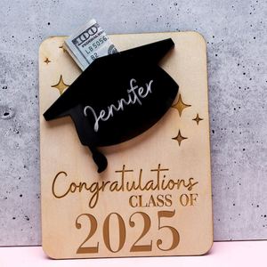 Regalo de Graduación para la Clase de 2025, Soporte de Madera para Dinero en Efectivo de los Padres - Product Image 3