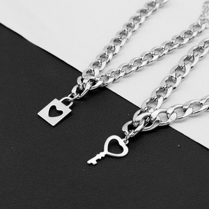 2026 Popular Niche Design <b>Couple</b> 2pcs Set Pendant <b>Bracelet</b> Titanium Steel Silver Plated Unisex's <b>Bracelets</b> Fashion Jewelry - Product Image 3