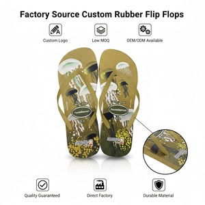 Sandalias de Playa de Goma con Suela de PE y Estampado Hawaiano a Precio de Fábrica, Chanclas Personalizadas con Logotipo para Mujer - Product Image 1