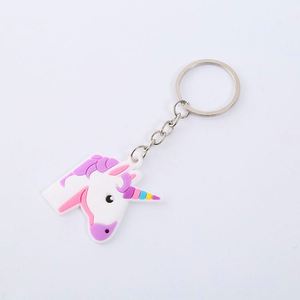 Porte-clés jouets licorne souples et colorés en résine PVC silicone, breloques flexibles de dessin animé tendance 2020 - Product Image 4