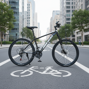 Vélo de montagne 26 pouces, <span class=keywords><strong>cadre</strong></span> rigide en acier à haute teneur en carbone, frein à disque, absorption des chocs, 30 vitesses pour hommes <span class=keywords><strong>et</strong></span> femmes - Product Image 1