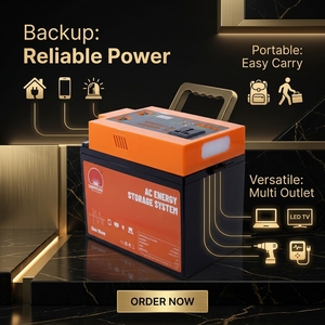 <strong>Batterie</strong> Au Plomb Portable Plug and Play 12V55AH Onduleur Int&eacute;<strong>gr</strong>&eacute;150W UPS Alimentation Secours Solaire Maison Ext&eacute;rieur - Product Image 3