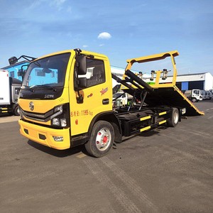 DONGFENG 5T <b>Flatbed</b> Tow <b>Truck</b> 4x2 Hydraulic Wrecker Recovery <b>Truck</b> for Road Assistant - Product Image 1
