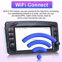 Radio Mobil Android Layar Sentuh 7'' untuk Mercedes Benz Kelas CLK W209 W203 W208 W463 2+64GB Carplay Navigasi Stereo