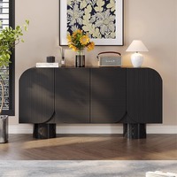 Lemari Pintu Masuk Kayu Hitam Modern Italia Kelas Atas dengan 2 Laci, Dapat Disesuaikan, Furnitur Rumah Penyimpanan Dekoratif Ruang Tamu