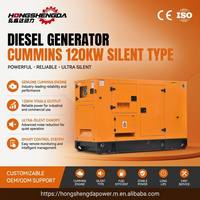 Générateur diesel insonorisé 20 kW-800 kW 120 kW avec moteur Cummins, capot silencieux, triphasé, refroidi par eau, groupe électrogène industriel de secours