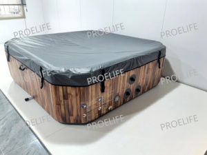 <span class=keywords><strong>Jacuzzi</strong></span> <span class=keywords><strong>Inflable</strong></span> Portátil Rectangular con Diseño de Madera Moderna, Bañera de <span class=keywords><strong>Hidromasaje</strong></span> para Villas y Hoteles - Product Image 3