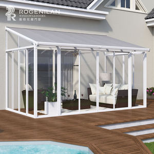 Véranda en verre rétractable Rogenilan, serres en verre, kits de serres en verre d'extérieur en aluminium, véranda à structure en aluminium - Product Image 4