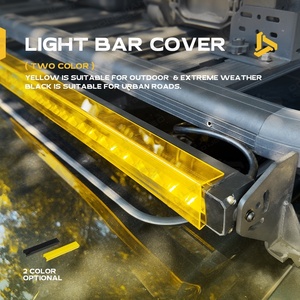 Barre lumineuse LED tout-terrain 4x4, à rangée simple ou double, avec couvercles de protection noirs et jaunes, accessoires de conduite pour voiture, camion, Jeep, UTV, caravane - Product Image 1