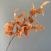 Yopin-2606 gros café couleur feuilles mariage soie automne feuilles d'érable