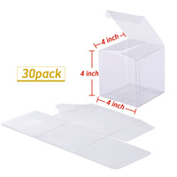 Boîte à gâteau carrée transparente recyclable personnalisable en PET/PVC, conteneur alimentaire simple ou double couche avec vernissage et gaufrage pour anniversaire