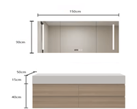 Ensemble de meubles de salle de bain : Meuble sous-vasque intégré et meuble-lavabo pour toilettes