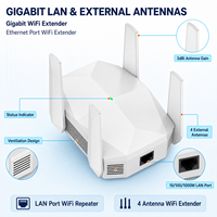 Pengulang WiFi 1800Mbps Dual Band, Penguat Sinyal WiFi Jangkauan Luas, Amplifier WiFi Jarak Jauh untuk Rumah, Kantor, Hotel
