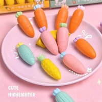 MQCOLOR – Marqueur Fluorescent Carotte 6 Couleurs, Stylo Marqueur Artistique à Pointe Large en Plastique, Couleurs Douces, pour Coloration et Surlignage, Emballage en Lot