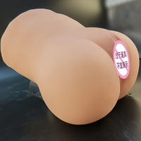 Doppelloch-Po-Masturbator für Männer, Flugzeugbecher, Po-Form, Masturbationsgerät aus TPE-Material