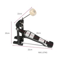 Stanluo Black Aluminum Alloy Drum Pedal Beater Percussion Instrument Accessory for Drum Players