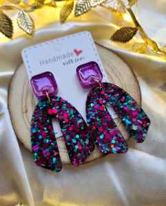 Unique <b>Resin</b> Earrings Handmade Lightweight Design Ideal For Casual Wear Party Looks And Creative Fashion Styling - Product Image 3
