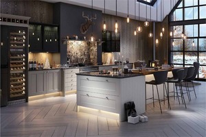 Meubles de <span class=keywords><strong>cuisine</strong></span> Prima Modern Slim Shaker Style, armoires de <span class=keywords><strong>cuisine</strong></span> en bois massif à cadre étroit avec plan de travail en quartz - Product Image 5