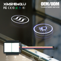 Miroir intelligent OEM/ODM d'usine avec contrôle tactile et vocal, indice IP21, 60W, 12V/24V DC, lumière CCT à changement de température de couleur pour la maison
