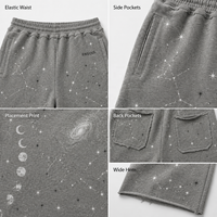 Pantalon Homme Streetwear Personnalisé ODM en Coton Lourd 100% Coupe Ample Jambe Large Imprimé Graphique Tendance