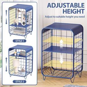 3-tầng màu xanh hải quân hiện đại kim loại bên bảng dễ thương Bàn cà phê với kệ lưu trữ cho nhà độc đáo cuối bảng cho phòng khách phòng ngủ - Product Image 6