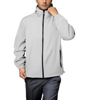 Veste de pluie imperméable légère pour homme, coupe-vent à capuche, fermeture éclair intégrale, en polyester, avec poches zippées, pour le cyclisme, les activités de plein air et les voyages