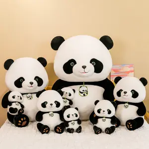 Hot Panda đồ chơi sang trọng màu đen Trắng Panda Thú nhồi bông đồ chơi động vật hoang dã búp bê mềm Panda Beibei nhồi gối cho món quà nhà