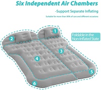Matelas Gonflable pour Siège Arrière de Voiture, Lit d'Air de Voyage, Oreiller de Voiture, Lit Gonflable pour SUV