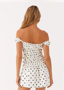 <span class=keywords><strong>Abito</strong></span> da donna alla moda con logo personalizzato, senza spalline, casual, sexy, scollato sulla schiena, plissettato, <span class=keywords><strong>mini</strong></span>, a <span class=keywords><strong>pois</strong></span> - Product Image 5