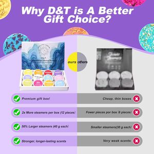 D&T ชุดสตีมอาบน้ำอโรมาเธอราพี 12 ชิ้น กลิ่นหอมหลากหลาย ชุดดูแลตัวเองสำหรับผู้ใหญ่ ของขวัญสำหรับเธอ สำหรับเขา หรือสำหรับพวกเขา - Product Image 2
