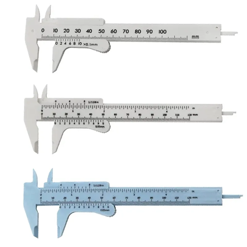 0-150mm Vernier kaliperleri tedbir plastik sürmeli kumpas ölçme aracı taşınabilir sürgülü göstergesi cetvel mikrometre