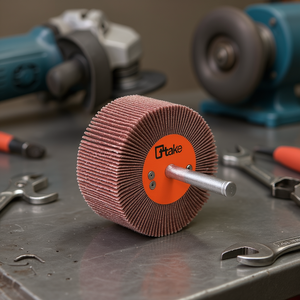 Roue à lamelles abrasive en corindon Ttake 100x50 mm, tige de 6 mm, grain 60 pour le meulage - Product Image 3