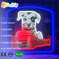 Neonawall Home & Gift Givers, enseigne au néon LED pour chien IP65, design mignon de chien et de bouteille de bière pour la décoration de la chambre
