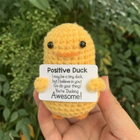 Mini pomme de terre positive drôle, poupée tricotée de 3 pouces avec carte positive mignon bonjour canard cadeau d'anniversaire pendentif canard positif