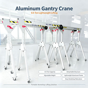 Grúa Móvil de Aluminio Desmontable de 0.5 Toneladas con Altura Ajustable para Taller y Mantenimiento - Product Image 1