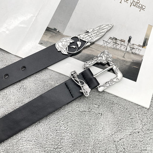Cintura Classica Nera Punk in Lega con Fibbia a <span class=keywords><strong>Vite</strong></span>, Casual in Pelle PU, Stile Western, Spada Spezzata, Cavaliere Templare, Retrò Oversize da Uomo - Product Image 3