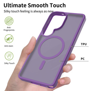 Высококачественный чехол для телефона с эффектом кожи, магнитный, для <span class=keywords><strong>Samsung</strong></span> S26 Ultra, фиолетовый, чехол-накладка для мобильного телефона <span class=keywords><strong>Samsung</strong></span> S25 24 23 22 - Product Image 2