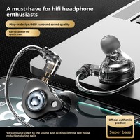 Nouveaux écouteurs filaires HIFI audiophiles à moule exclusif, 3,5 mm, pour PC et mobile, avec transducteur dynamique et câble détachable intégré